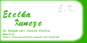 etelka kuncze business card